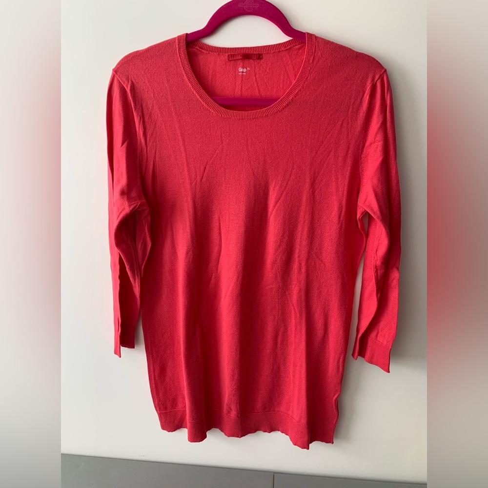 Gap cotton sweater, coral, size XL